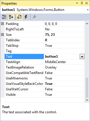 ویژگیهای کنترلها در سی شارپ